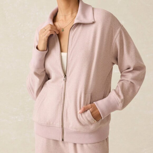 Faherty Legend™ Lounge Full Zip - Blush Twill Sweatshirt - Picture 1 of 11